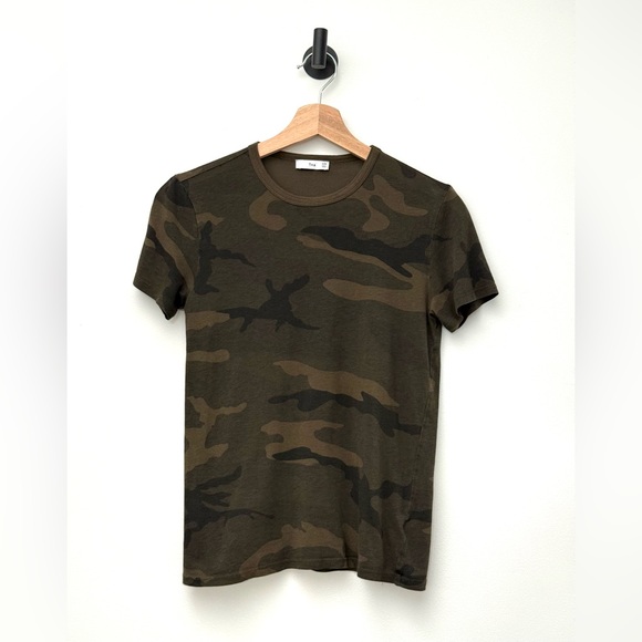 TNA Tops - Aritzia TNA Camo Short Sleeve Tee in Olive and Dark Brown XXS